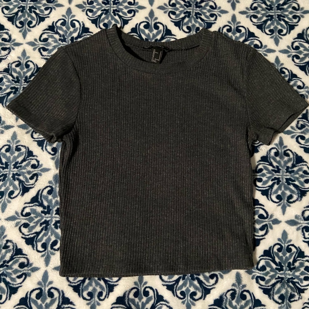 Dark grey crop top